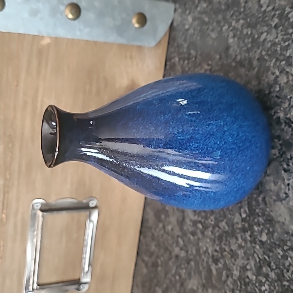 Blue Ceramic Bud Vase - Picture 2 of 9